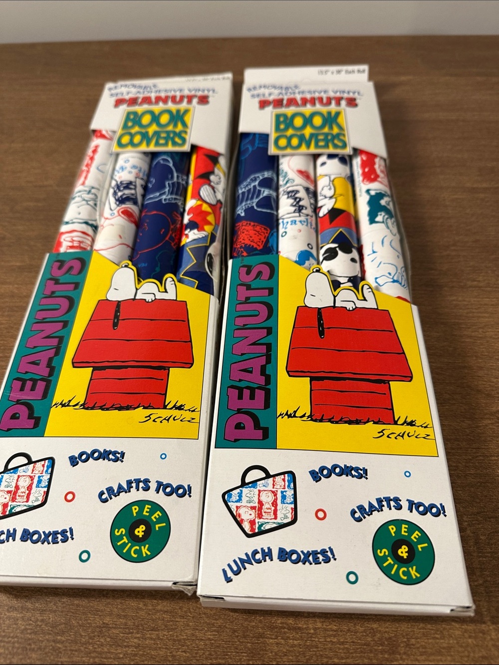 Peanuts Book Covers Set with Snoopy - Red, Blue, Yellow
